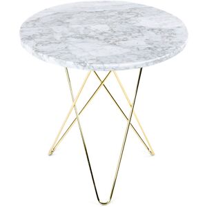 Ox Denmarq - Tall Mini O Table, Brass Frame, Top: White Marble - Svart - Svart - Sidobord - Metall/sten