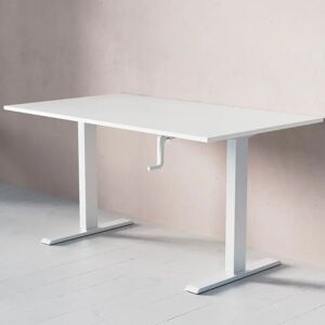 Direkt Interiör Höj och sänkbart skrivbord - Standard med vev, Storlek 140x80 cm, Bordsskiva Vit, Stativ Vit