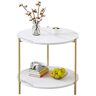 WASHLA Round Side Table Metal Coffee Table Bedside Table Small Table Living Room Sofa Accent Table Side Table