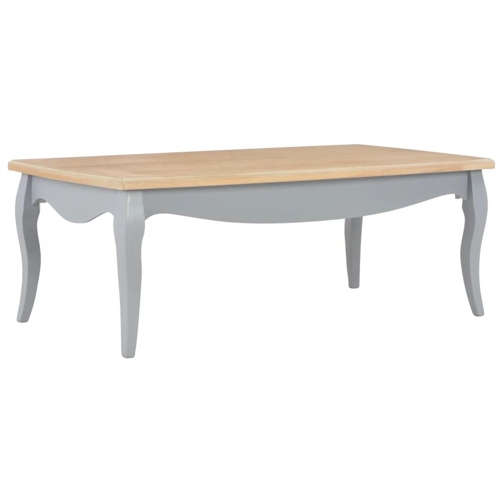 vidaXL Konferenčný stolík, sivý a hnedý 110x60x40 cm, borovicový masív