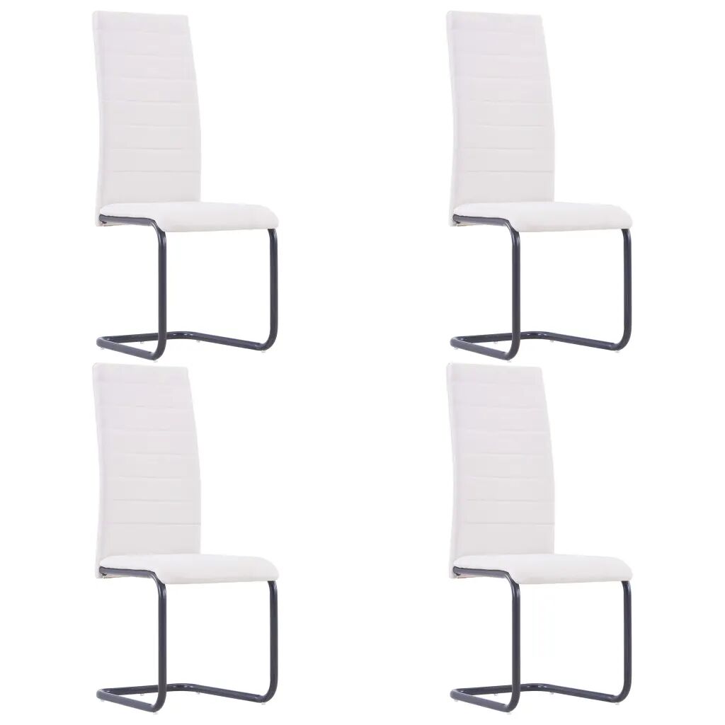 vidaXL Jedálenské stoličky, perová kostra 4 ks, krémové, látka