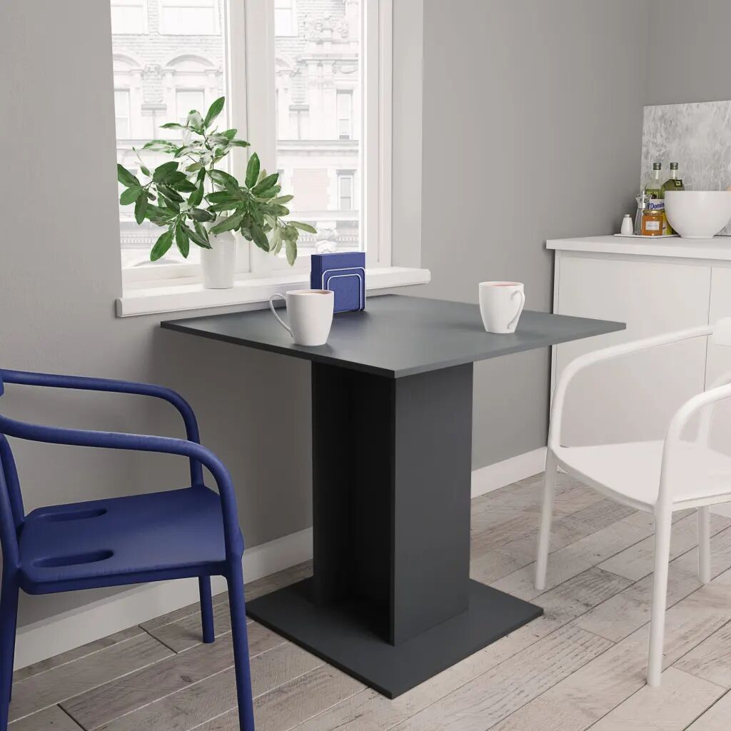 vidaXL Jedálenský stolík sivý 80x80x75 cm drevotrieska