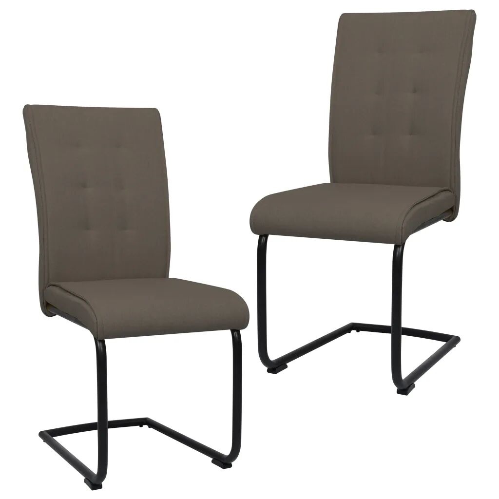 vidaXL Jedálenské stoličky s perovou kostrou 2 ks sivohnedé látka
