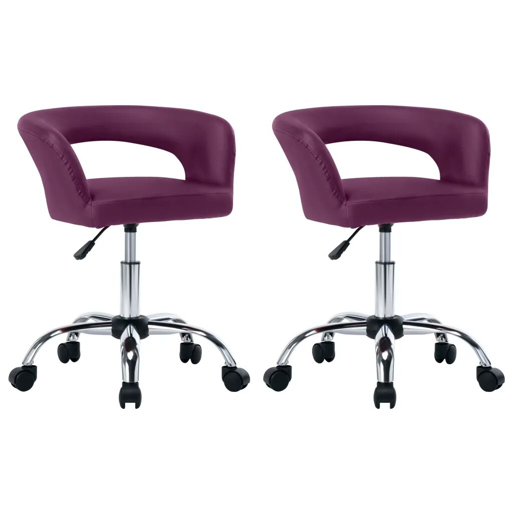 vidaXL Jedálenské stoličky 2 ks fialové umelá koža