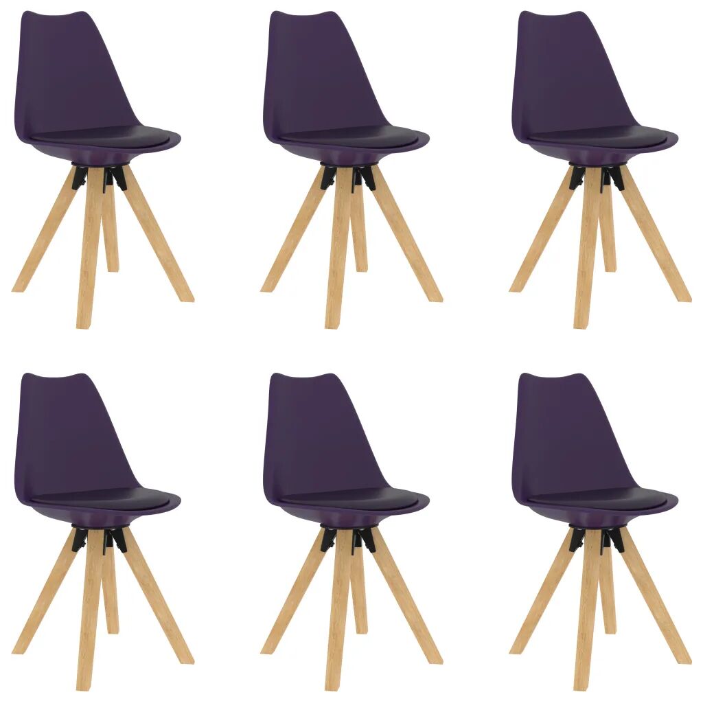 vidaXL Jedálenské stoličky 6 ks, fialové