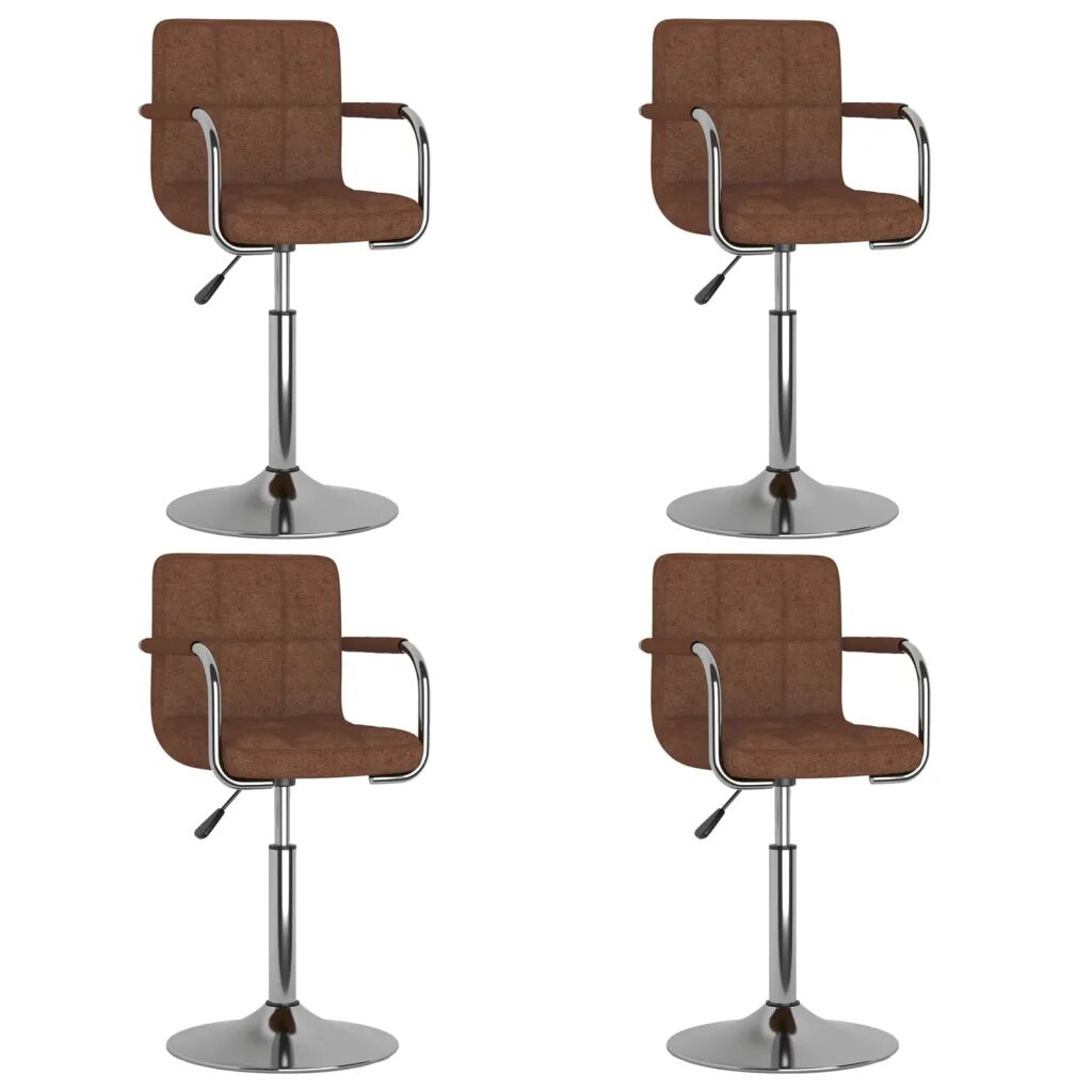 vidaXL Otočné jedálenské stoličky 4 ks hnedé látkové