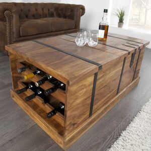 Union Rustic Ahart Solid Wood Solid Coffee Table with Storage black/brown 40.0 H x 100.0 W x 60.0 D cm