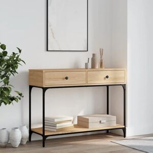 Vidaxl Console Table Smoked Oak 75X34.5X75 Cm Engineered Wood brown 75.0 H x 100.0 W x 34.5 D cm