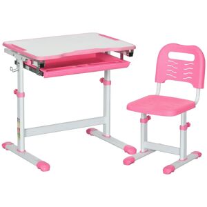 Isabelle & Max Kids Rectangular Arts And Crafts Table and Chair Set pink/white 77.0 H x 66.0 W cm