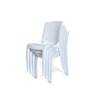 Metro Asharna Stacking Side Chair in White white 84.0 H x 48.0 W x 51.0 D cm
