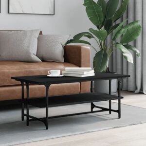 Borough Wharf Elem Trestle Coffee Table with Storage black 40.0 H x 100.0 W x 50.0 D cm