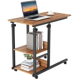 Rio Aarah Mobile Rolling Laptop Side Table with Storage black 89.0 H x 80.0 W x 40.0 D cm
