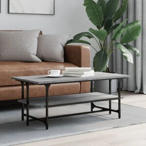 Borough Wharf Elem Trestle Coffee Table with Storage gray 40.0 H x 100.0 W x 50.0 D cm