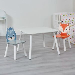 Zoomie Kids Kids Country Animals Table and 2 Chairs Set brown 44.0 H x 60.0 W cm