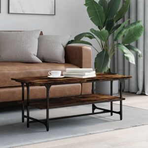 Borough Wharf Elem Trestle Coffee Table with Storage brown/gray 40.0 H x 100.0 W x 50.0 D cm