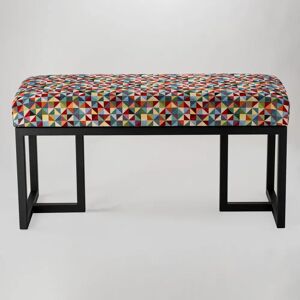Corrigan Studio Ogilvie Upholstered Bench black/blue/gray/red 50.0 H x 100.0 W x 40.0 D cm