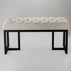 Ebern Designs Elleshia Upholstered Bench brown/gray 50.0 H x 100.0 W x 40.0 D cm
