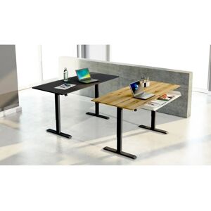 Inbox Zero Height Adjustable Standing Desk brown/gray 100.0 W x 60.0 D cm