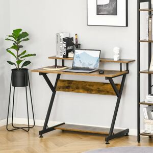 Inbox Zero Rectangle Writing Desk black/brown/gray 85.5 H x 100.0 W x 60.0 D cm