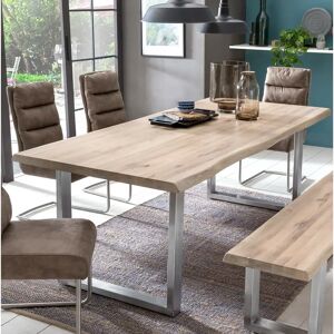 Latitude Run Hegg Dining Table brown/gray 77.0 H x 260.0 W x 100.0 D cm