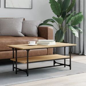 Borough Wharf Elem Trestle Coffee Table with Storage brown/gray 40.0 H x 100.0 W x 50.0 D cm