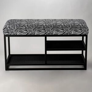 Canora Grey Frohlinger Upholstered Storage Bench black/gray/white 50.0 H x 100.0 W x 40.0 D cm