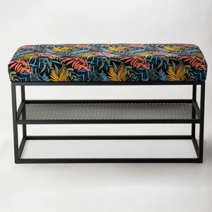 17 Stories Zaddy Upholstered Storage Bench blue/gray/green/yellow 50.0 H x 100.0 W x 40.0 D cm