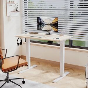 Zipcode Design Hieronymus Electric T-Shape Height Adjustable Standing Desk brown/gray 100.0 W x 60.0 D cm