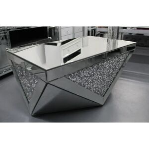 Canora Grey Roma Crushed Diamond Mirrored Coffee Table gray 47.0 H x 100.0 W x 60.0 D cm