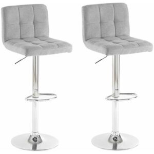 NEO DIRECT Neo 2x Grey Fabric Cuban Swivel Bar Stools