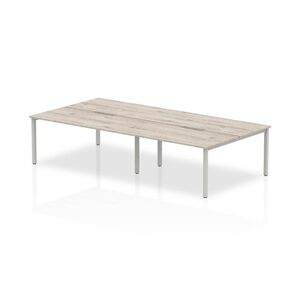 Evolve Plus 1400mm B2B 4 Person Desk Grey Oak Top Silver Frame