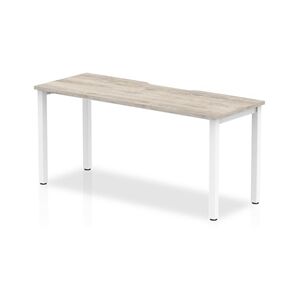 Evolve Plus 1600mm Single Starter Desk Grey Oak Top White Frame