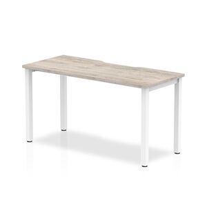 Evolve Plus 1400mm Single Starter Desk Grey Oak Top White Frame