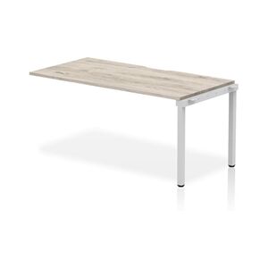 Evolve Plus 1600mm Single Row Ext Kit Grey Oak Top Silver Frame