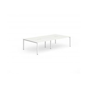 Evolve B2B White Frame Bench Desk 1400 White (4 Pod) - BE231