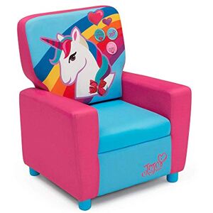 Delta Children High Back Upholstered Chair, 1 Count (Pack of 1), pink and skyblue