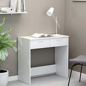 vidaXL Desk with Drawers Easy to Clean Living Room Office Furniture Corner Computer Desk Office Workstation White 80x40x75cm Chipboard