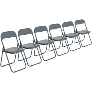 Harbour Housewares Padded Folding Chairs 44cm Pack of 6