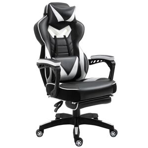 VINSETTO Gaming Chair Ergonomic Reclining with Manual Footrest Wheels Stylish