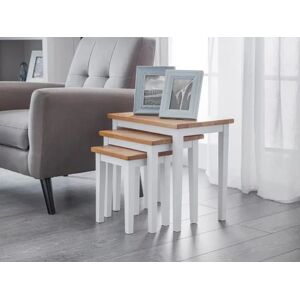 Julian Bowen Cleo White and Oak Wooden Nest of Tables