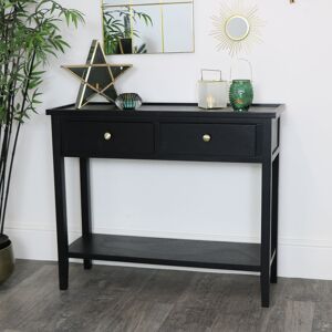 Black Pine Wood Console Table - Lara Range Material: Wood