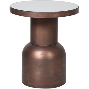 Small Metal Round Table with Mirrored top Material: Iron,  Glass