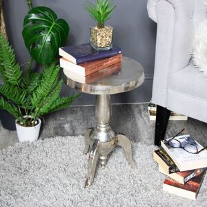 Small Silver Round Side Table Material: