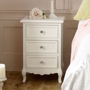 White 3 Drawer Bedside Table - Victoria Range Material: Wood
