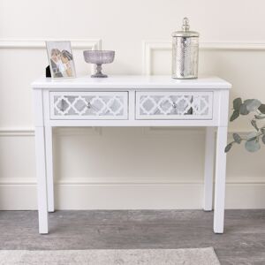White Mirrored Console Table / Dressing Table - Sabrina White Range Material: Wood, Glass, Metal