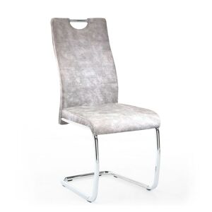 Dining Chair Collection Talia Handle Back Suede Effect Dining Chair   Light Grey   Assembly Required
