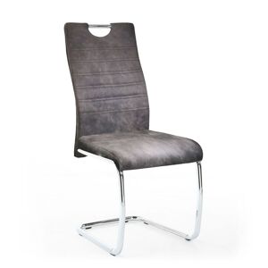 Dining Chair Collection Talia Handle Back Suede Effect Dining Chair   Dark Grey   Assembly Required