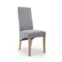 Dining Chair Collection Baxter Wave Back Linen Effect Silver Grey Dining Chair