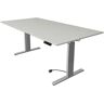 Ebern Designs Thaler Height Adjustable Standing Desk brown/gray 200.0 W x 100.0 D cm