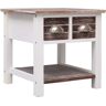 House of Hampton Angelique Side Table with Storage white/brown 40.0 H x 40.0 W x 40.0 D cm